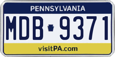 PA license plate MDB9371