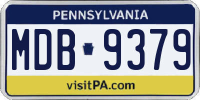 PA license plate MDB9379