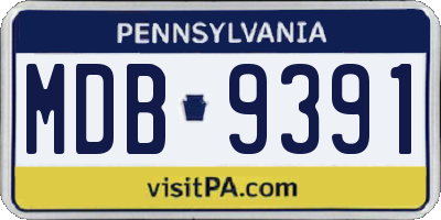 PA license plate MDB9391