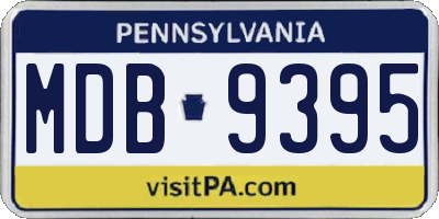 PA license plate MDB9395
