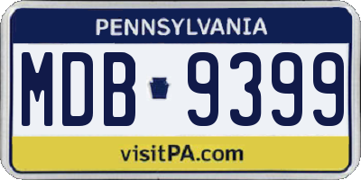 PA license plate MDB9399