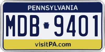 PA license plate MDB9401