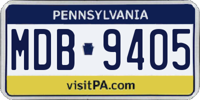 PA license plate MDB9405