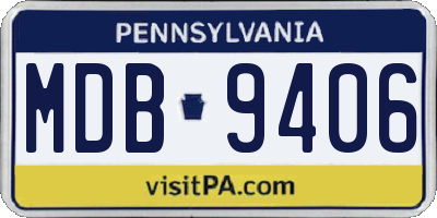 PA license plate MDB9406