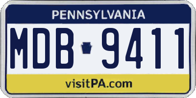 PA license plate MDB9411