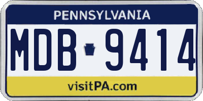 PA license plate MDB9414