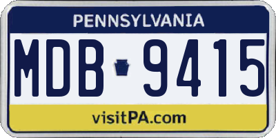 PA license plate MDB9415