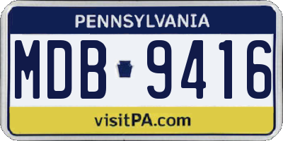 PA license plate MDB9416