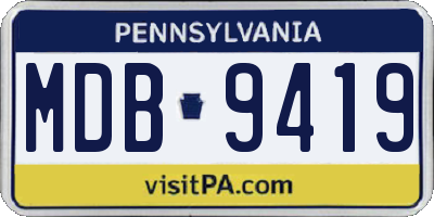 PA license plate MDB9419