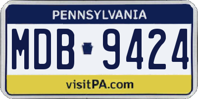 PA license plate MDB9424