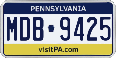 PA license plate MDB9425