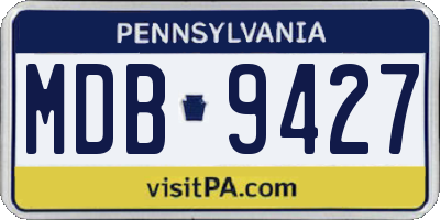 PA license plate MDB9427