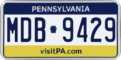 PA license plate MDB9429