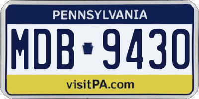 PA license plate MDB9430