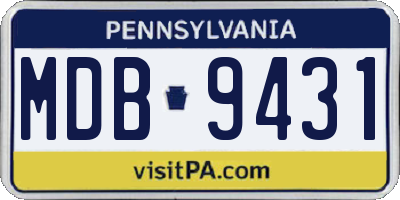 PA license plate MDB9431