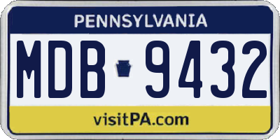 PA license plate MDB9432