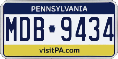 PA license plate MDB9434