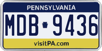 PA license plate MDB9436