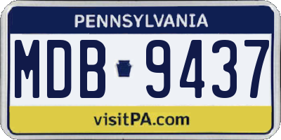 PA license plate MDB9437