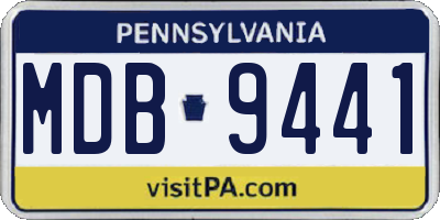 PA license plate MDB9441