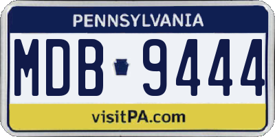 PA license plate MDB9444