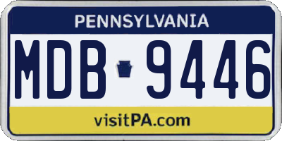 PA license plate MDB9446