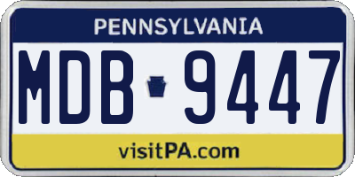 PA license plate MDB9447