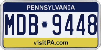 PA license plate MDB9448