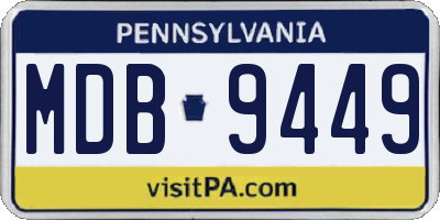 PA license plate MDB9449