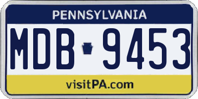 PA license plate MDB9453