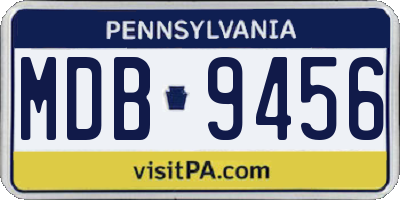 PA license plate MDB9456
