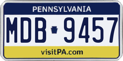 PA license plate MDB9457