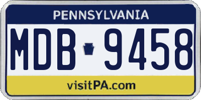 PA license plate MDB9458