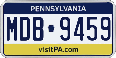PA license plate MDB9459