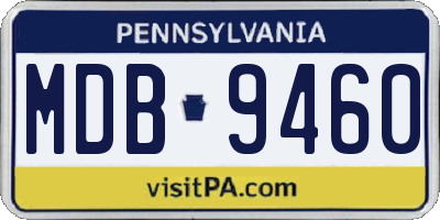 PA license plate MDB9460