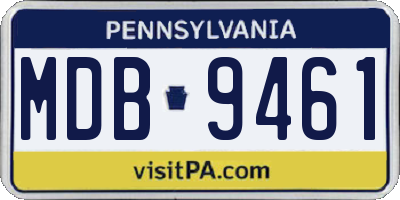 PA license plate MDB9461