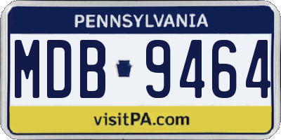 PA license plate MDB9464