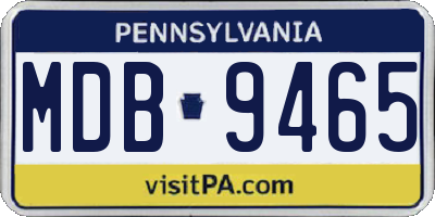 PA license plate MDB9465