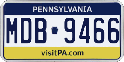 PA license plate MDB9466