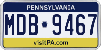 PA license plate MDB9467