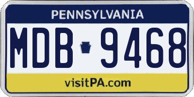 PA license plate MDB9468
