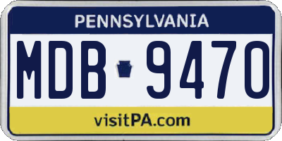 PA license plate MDB9470