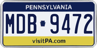 PA license plate MDB9472