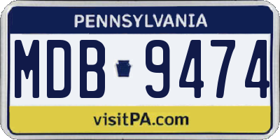 PA license plate MDB9474