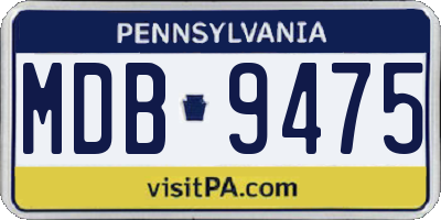 PA license plate MDB9475