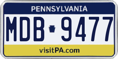 PA license plate MDB9477