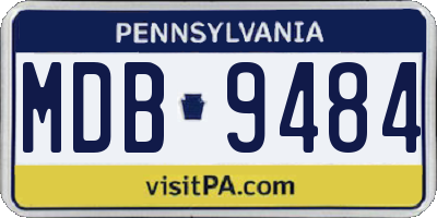 PA license plate MDB9484