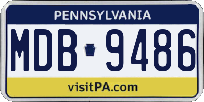 PA license plate MDB9486