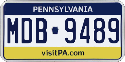 PA license plate MDB9489