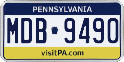 PA license plate MDB9490